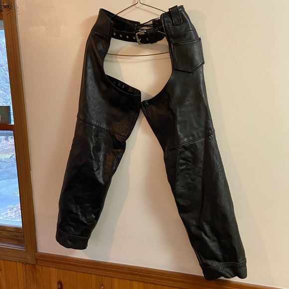 Leather Rider Jackets & Blazers - Leather Rider Vintage Motorcycle Chaps Size S